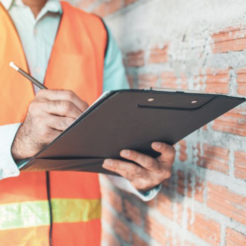 Person holding clipboard